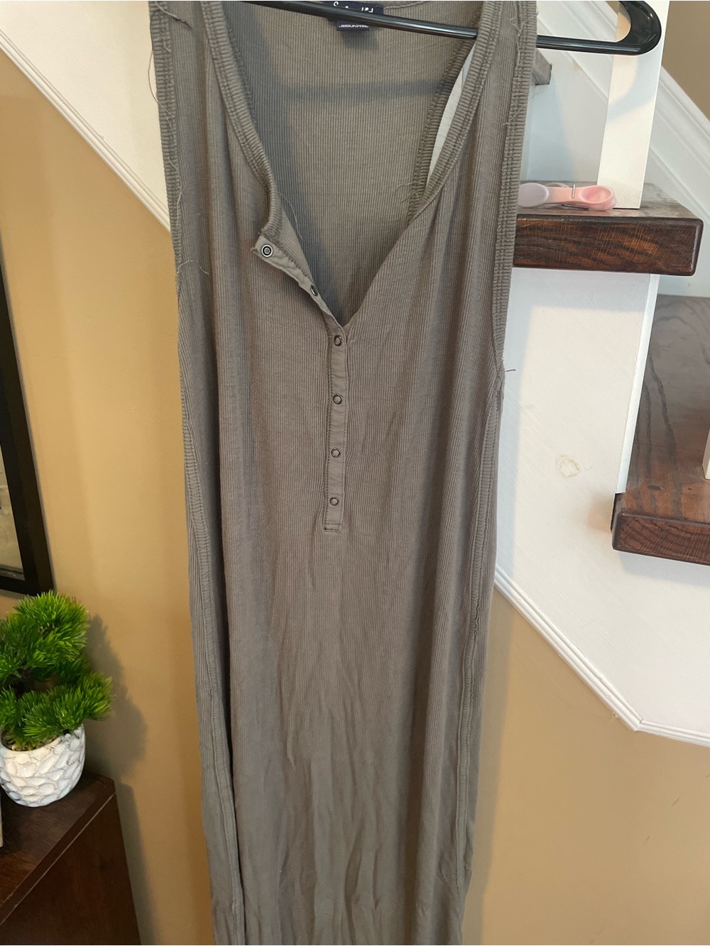 Long green tank midi dress